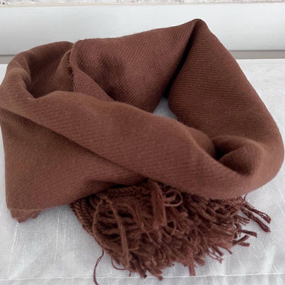 New Mens CADILLAC Cashmere Blend Brown Brand Scarf XL